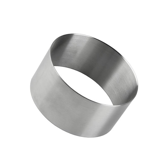 Rustfri ringudstikker, glat, ø 8 cm, 4 cm høj, 1,3 mm tyk, 1 stk