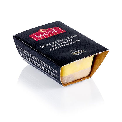 Andeleverblok, med stykker, trapezformet, halvkonserveret, foie gras, Rougié, 180 g