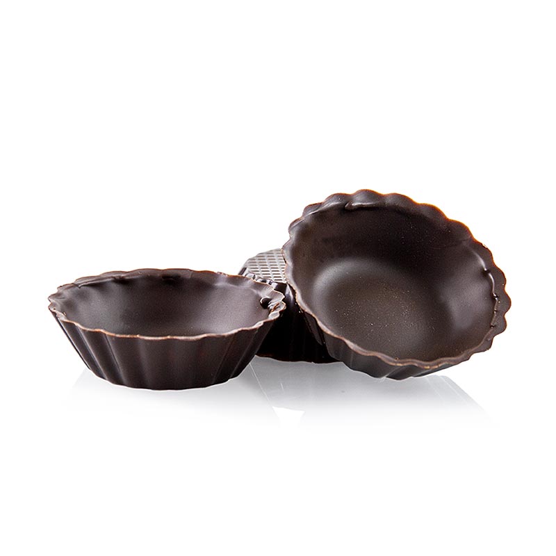 Chokoladeform – Mini Cups, bølget skål, mørk chokolade, ø 30-45 mm, 13 mm, 745 g, 210 St
