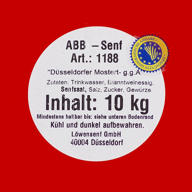 Düsseldorfer ABB-sennep – originalen, medium stærk, g.g.A., 9,39 l