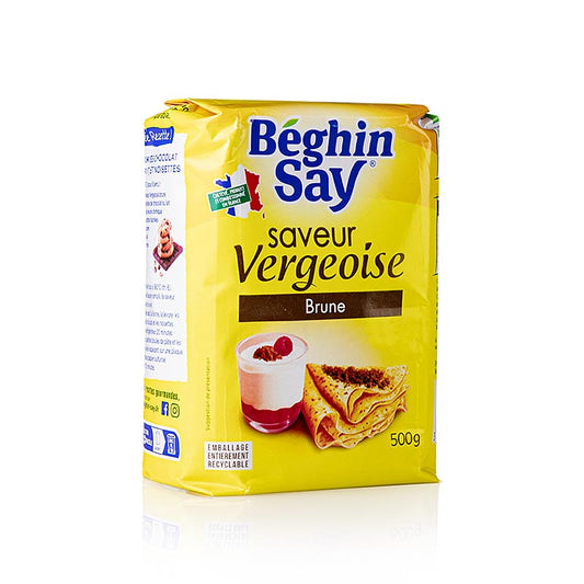 Vergeoise-sukker, brunt, med karamellsmag, 500 g