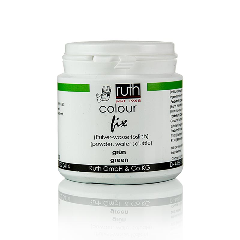 Fødevarefarvepulver, grøn, vandopløselig, 9103, Ruth, 50 g