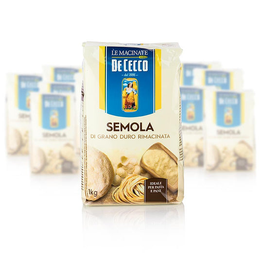 Hård hvedegryn – Semola di Grano Duro, De Cecco, nr. 176, 10 kg, 10 x 1000 g