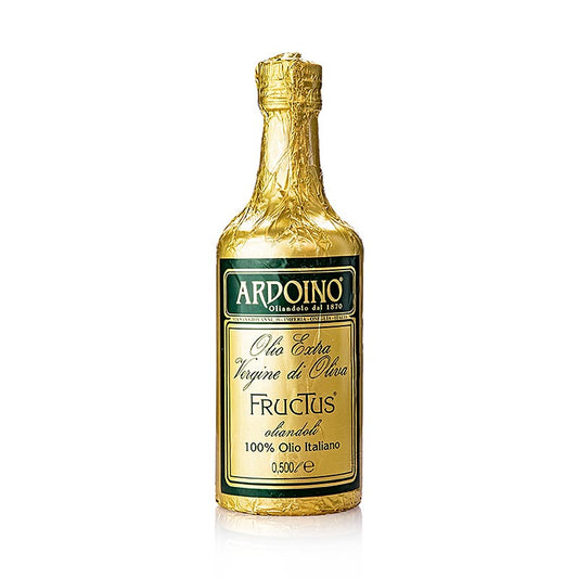 Ekstra jomfruolivenolie, Ardoino "Fructus", ufiltreret, i guldfolie, 500 ml