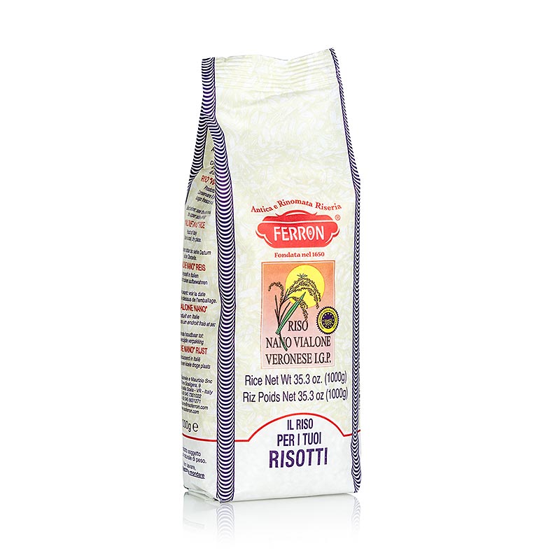 Vialone Nano, risotto-rundkornris, Ferron, 1 kg