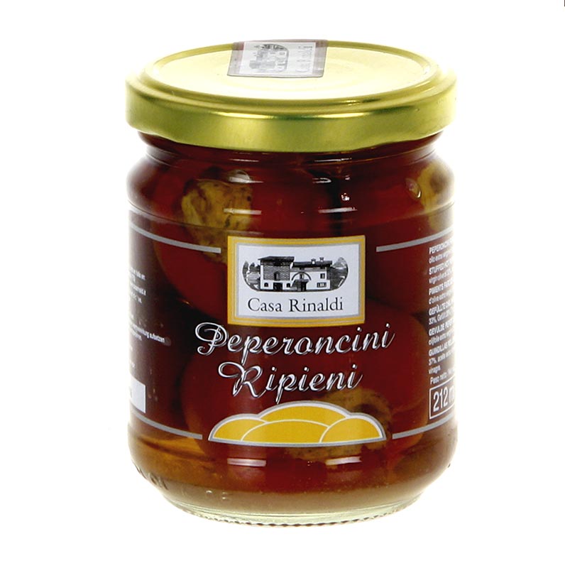 Syltede fyldte peperoncini, kirsebærpaprika med tuncreme, Casa Rinaldi, 190 g