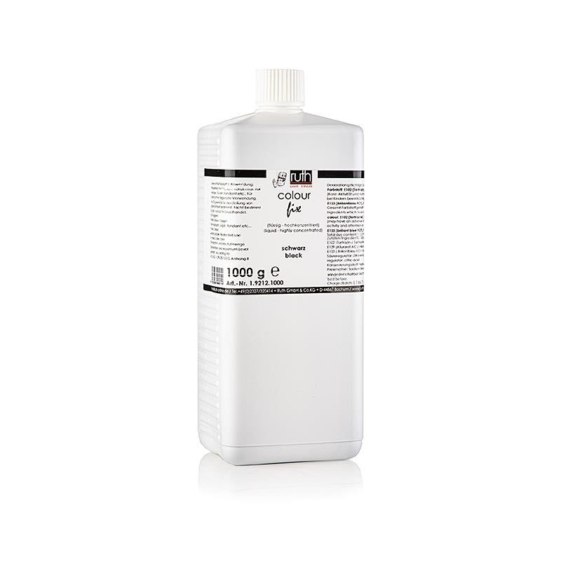 Flydende fødevarefarve, sort, vandopløselig, 9812, Ruth, 1 kg