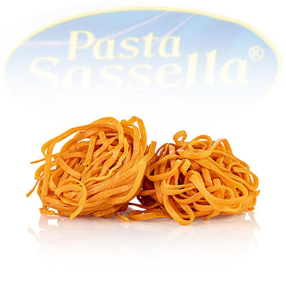 Friske tagliarini med tomat, røde, båndnudler, 3 mm, Sassella, 500 g