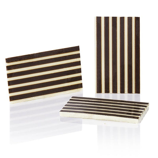 Dekorationsplader "Stripes" – rektangulære, hvid/mørk chokolade, stribede, 25x40