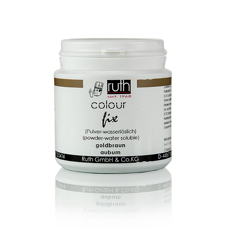 Fødevarefarve pulver, gyldenbrun, vandopløselig, 9109, Ruth, 50 g