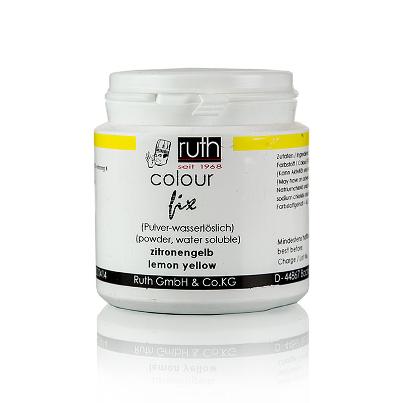 Fødevarefarvepulver, citrongul, vandopløselig, 9101, Ruth, 50 g