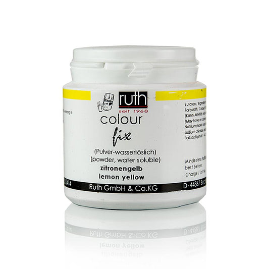 Fødevarefarvepulver, citrongul, vandopløselig, 9101, Ruth, 50 g