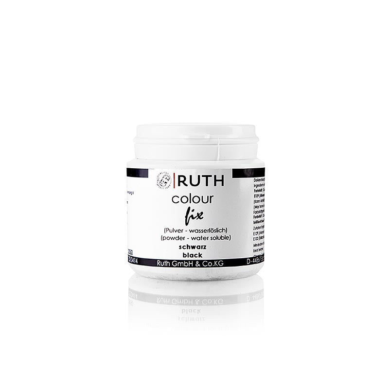 Fødevarefarvepulver, sort, vandopløseligt, 9112, Ruth, 50 g