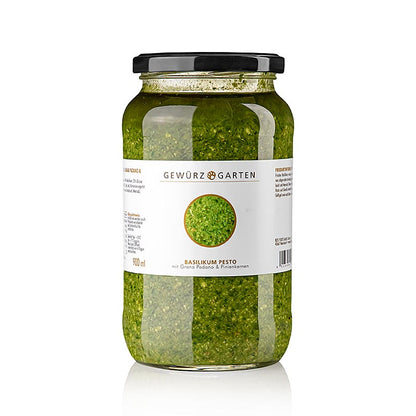 Gewürzgarten Basilikum Pesto, med basilikum, pinjekerner, Grana Padano, 900 ml