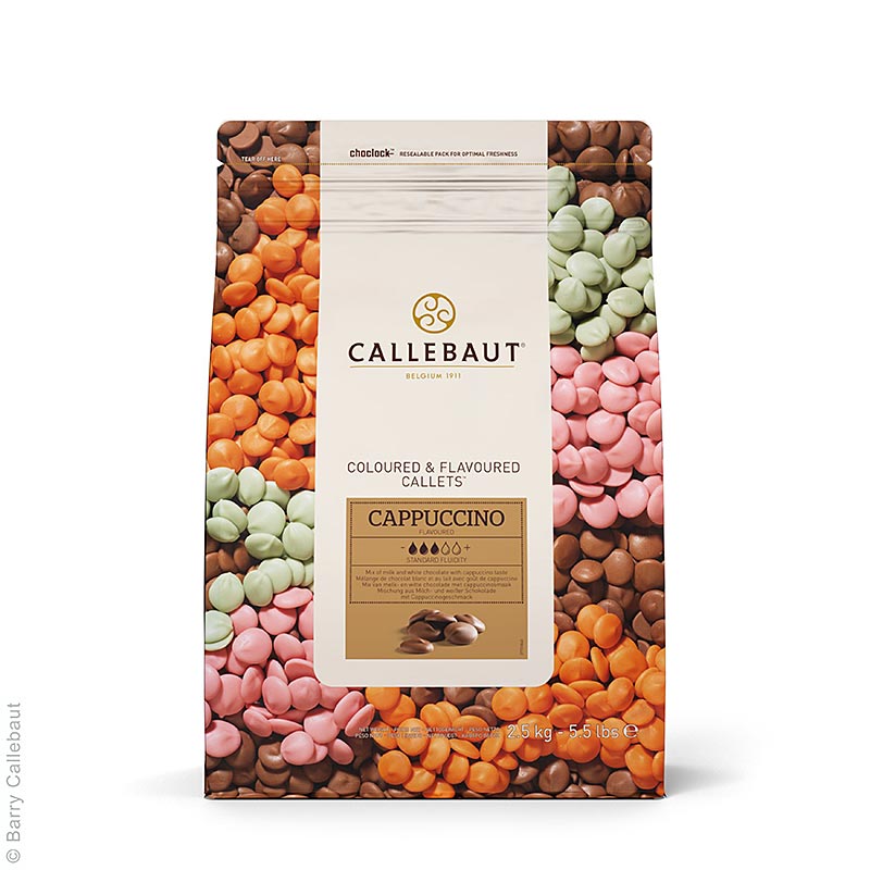 Aromatiseret dekorationsmasse – Cappuccino, Callets, 2,5 kg