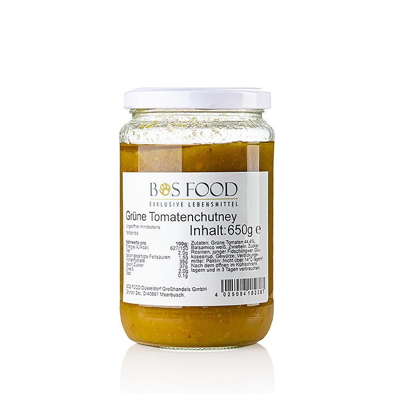 Chutney af grønne tomater, med hvid balsamico, 650 g