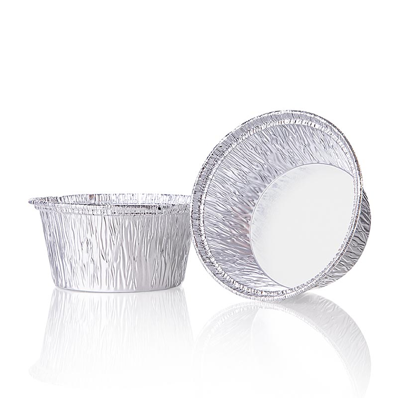 Engangs-alufade til takeaway, ø 80 mm, 34 mm høj (Alcan 46100/535336), 100 stk
