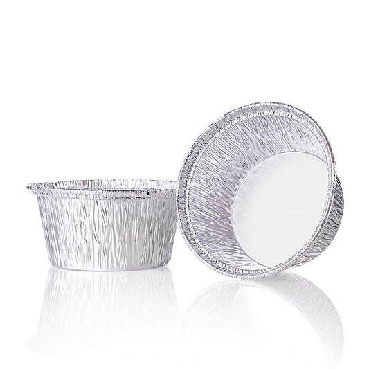 Engangs-alufade til takeaway, ø 80 mm, 34 mm høj (Alcan 46100/535336), 100 stk