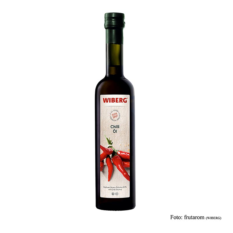 Wiberg Chiliolie, koldpresset, ekstra jomfruolivenolie med chiliaroma, 500 ml