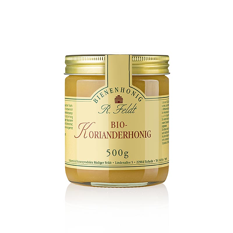 Feldt korianderhonning, lys, fincremet, krydret, økologisk, 500 g