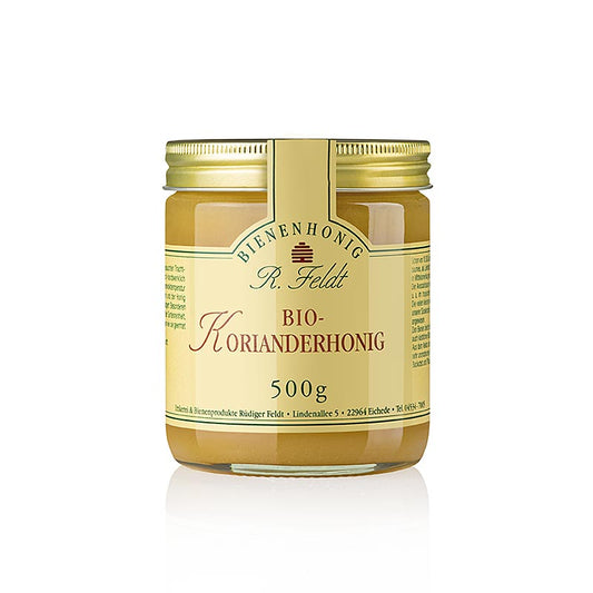 Feldt korianderhonning, lys, fincremet, krydret, økologisk, 500 g