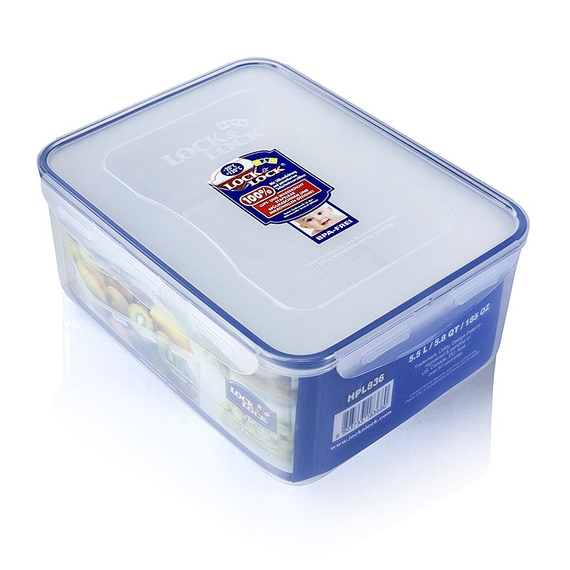 Lock & Lock friskhedsboks, 5,5 l, rektangulær 292 x 225 x 120 mm, 1 St