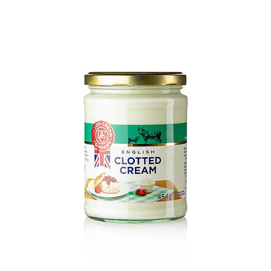 Engelsk clotted cream, fast flødecreme, 55 % fedt, 454 g