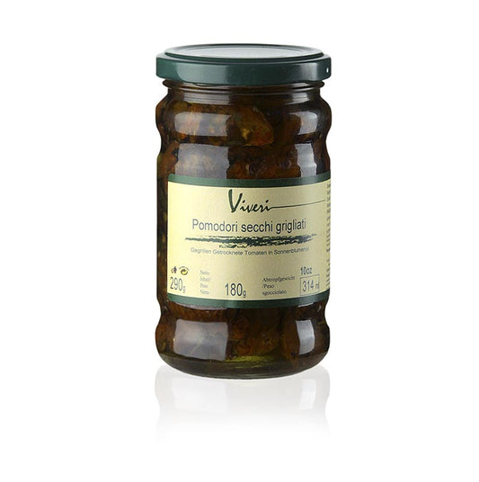 Syltede tørrede, grillede tomater, med kapers og oliven, 290 g