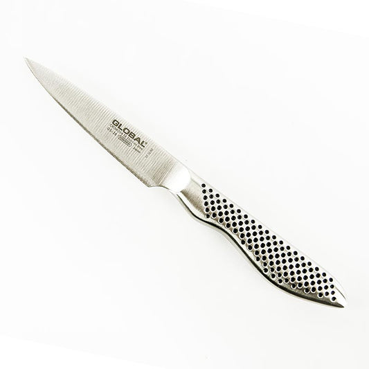Global GS-38 skrællekniv, buet langt skaft, 9 cm, 1 stk