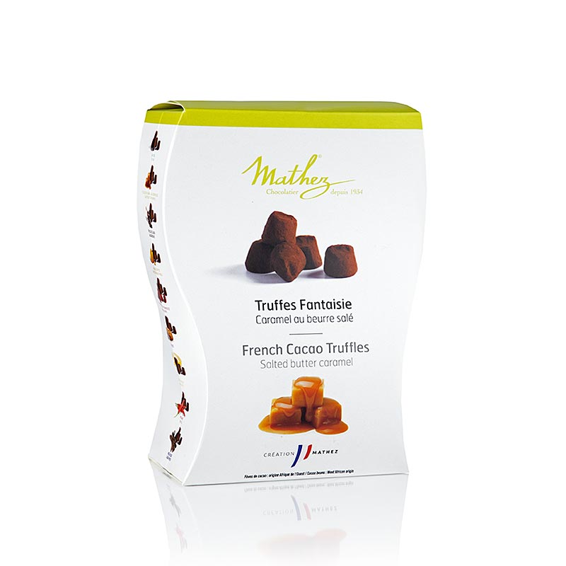 Trøffelkonfekt – praliner, Mathez, med karamel-knas, 250 g