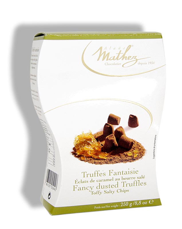 Trøffelkonfekt – praliner, Mathez, med karamel-knas, 250 g