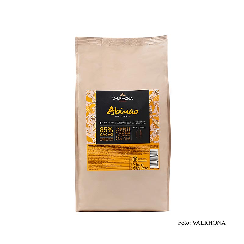 Valrhona Abinao "Grand Cru", mørk couverture, callets, 85 % kakao, Afrika, 3 kg