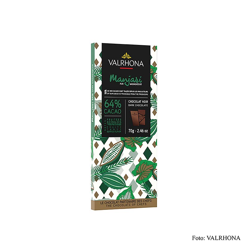 Valrhona Manjari – mørk chokolade, 64 % kakao, Madagaskar, 70 g