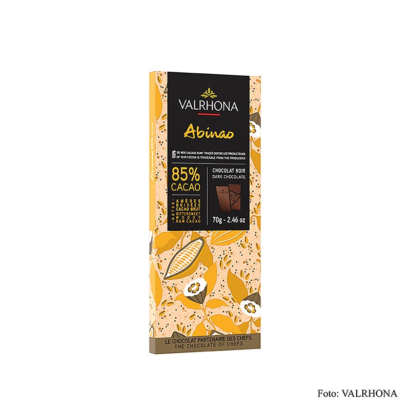 Valrhona Abinao – mørk chokolade, 85 % kakao, Afrika, 70 g