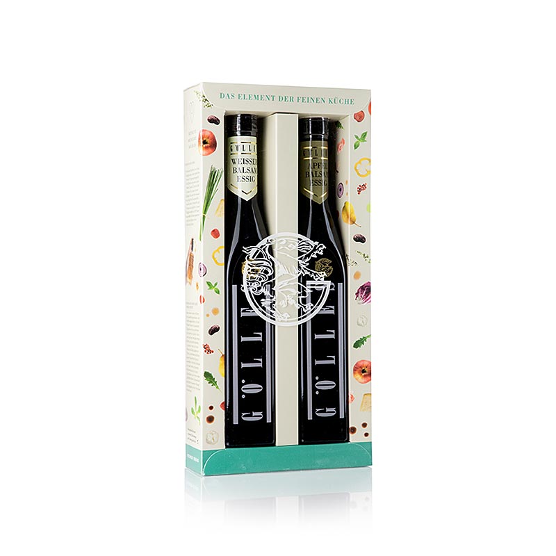 Gölles eddikesæt Duo med balsamico-æbleeddike og hvid balsamicoeddike, 500 ml