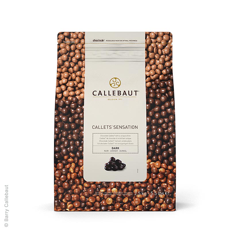 Callets Sensation Dark, mørke chokoladekugler, 51 % kakao, Callebaut, 2,5 kg