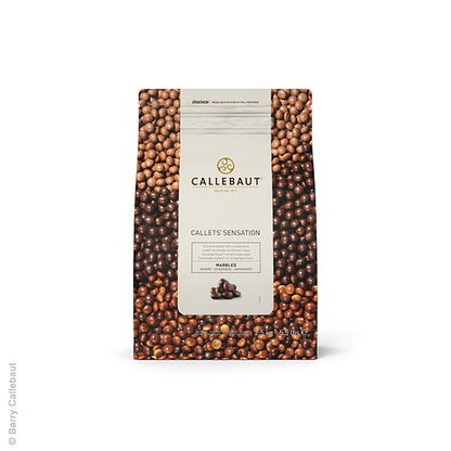 Callets Sensation Marbled, marmorerede chokoladekugler, 38,9 % kakao, 2,5 kg
