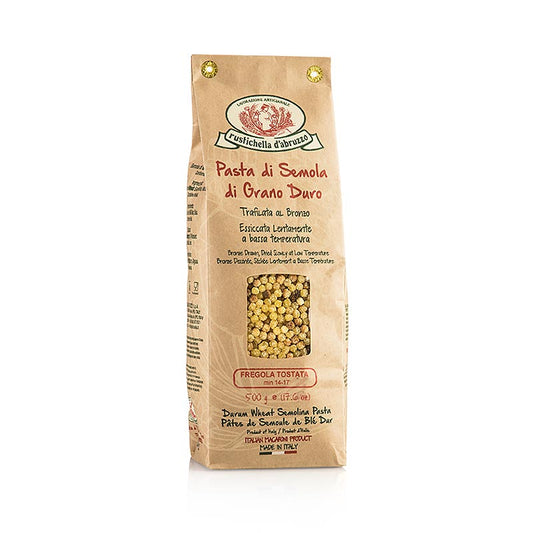 Fregola Tostata, runde pastaer af ristet hård hvedegryn, 500 g
