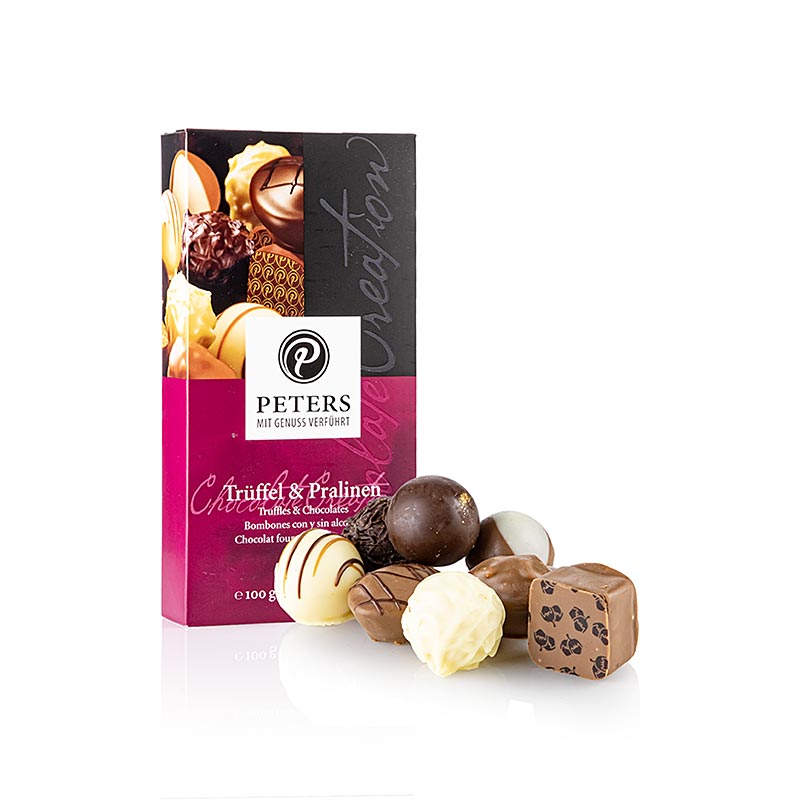 Trøfler & praliner – blanding, Peters, 100 g, 8 stk