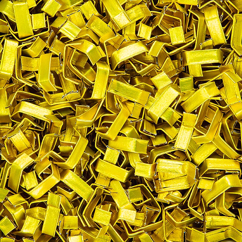Clippfix-lukning, guld, til polypropylen-bundposer/cellofanposer, 1.000 stk