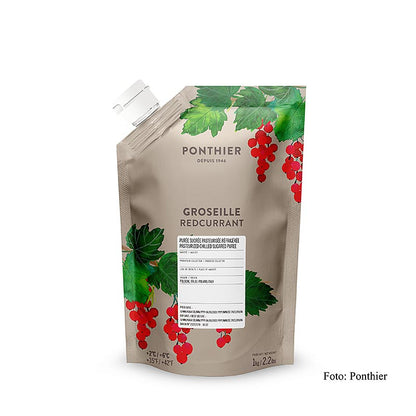 Ponthier rødbærpuré, med sukker, 1 kg