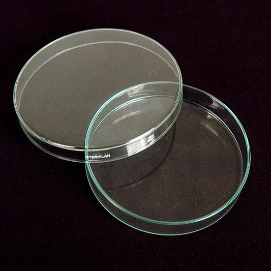 Petriskåle af glas, ø 12 cm med låg, 1 stk.