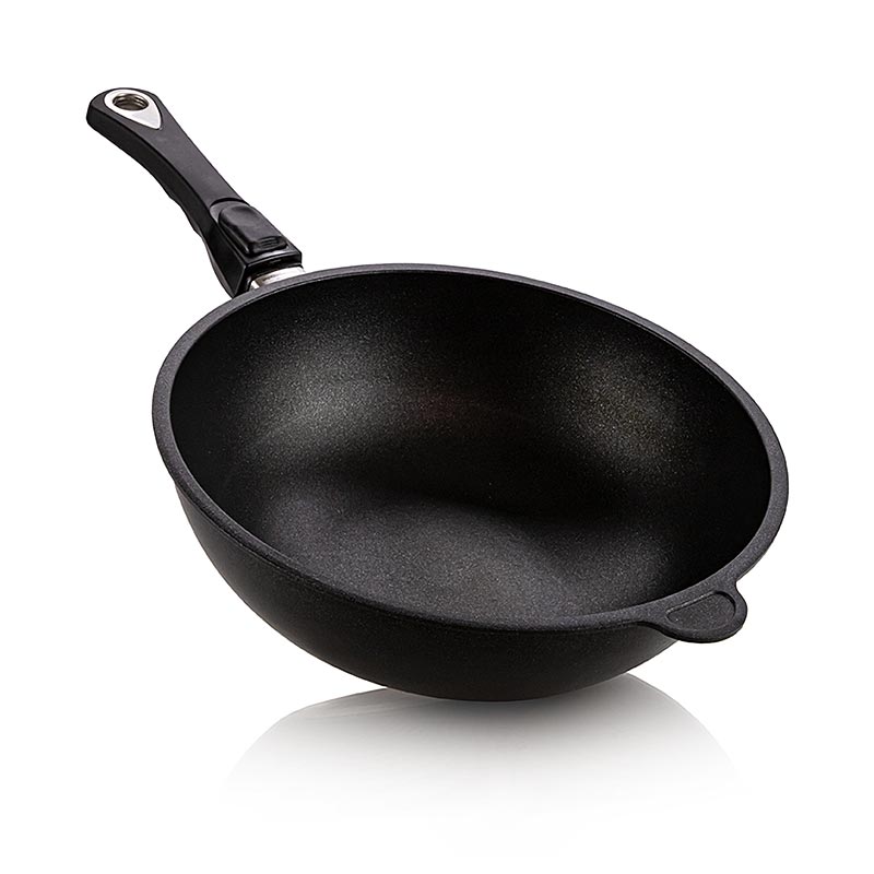 AMT Gastroguss, wokpande, ø 28 cm, 11 cm høj, med aftageligt håndtag, 1 stk