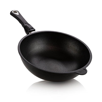 AMT Gastroguss, wokpande, ø 28 cm, 11 cm høj, med aftageligt håndtag, 1 stk