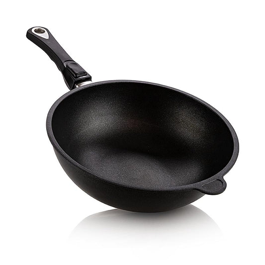 AMT Gastroguss, wokpande, ø 28 cm, 11 cm høj, med aftageligt håndtag, 1 stk