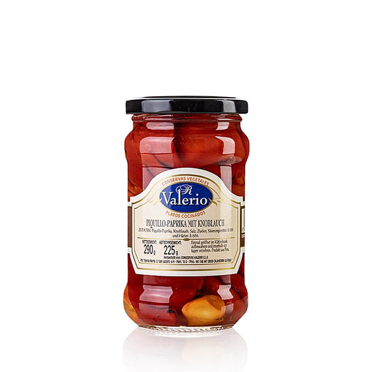 Pimientos del piquillo, flåede peberfrugter med hvidløg, 290 g