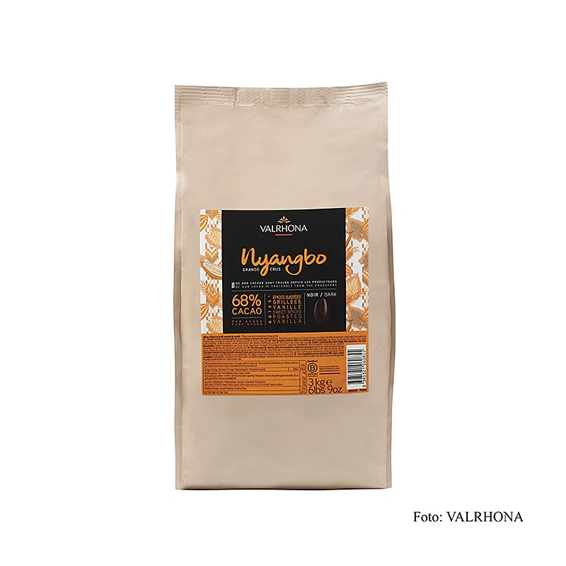 Valrhona Nyangbo "Grand Cru", mørk couverture, callets, 68 % kakao, Ghana, 3 kg