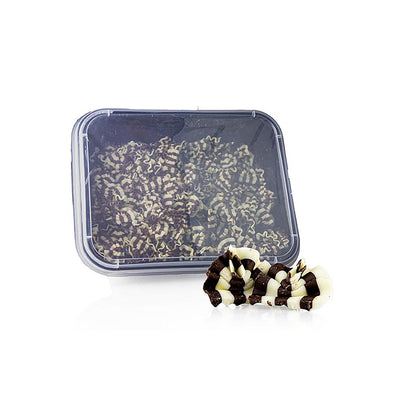 Dekorationspynt "Forest Mini" – chokoladefjer, hvid/mørk chokolade, 33 x 26 mm, 1 kg, ca. 500 St