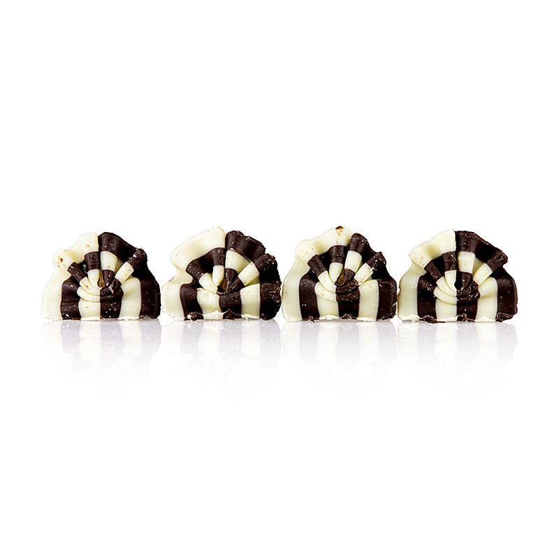 Dekorationspynt "Forest Mini" – chokoladefjer, hvid/mørk chokolade, 33 x 26 mm, 1 kg, ca. 500 St