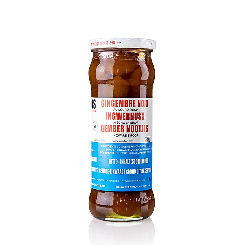 Ingefærnødder, kandiseret, i sirup, fra Mee Chun, 500 g